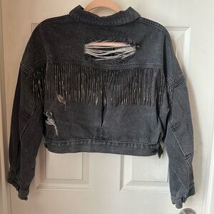 Black Jean Jacket with Rhinestones !!